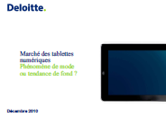 Le marche des tablettes numeriques - Etude comparative